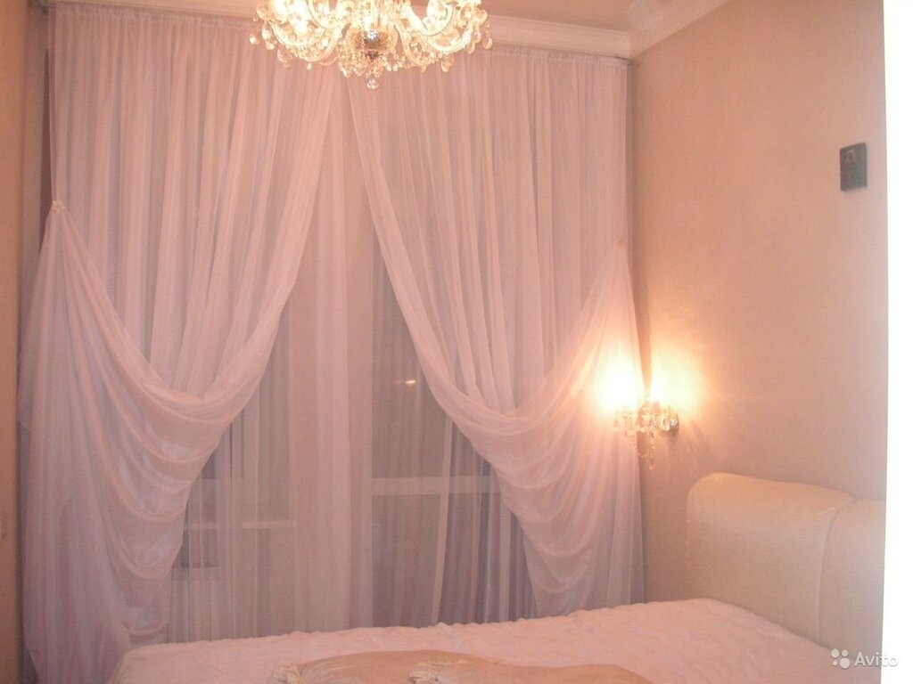 Lace curtains for the bedroom