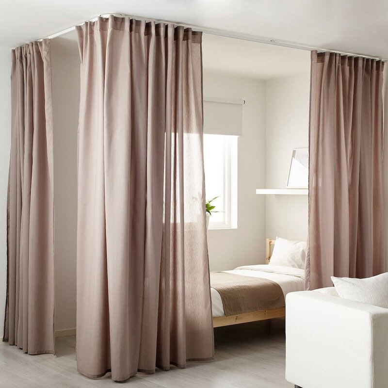 Corner curtain for the room