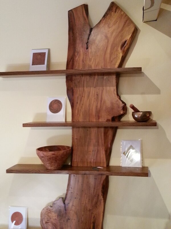 Wooden corner shelf