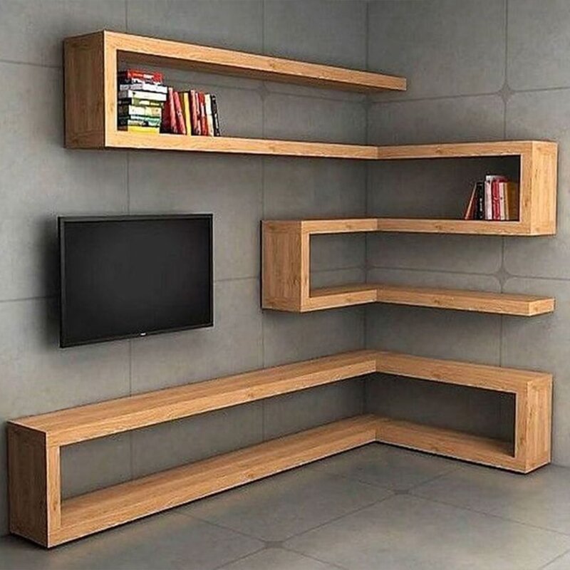 Corner bookshelves