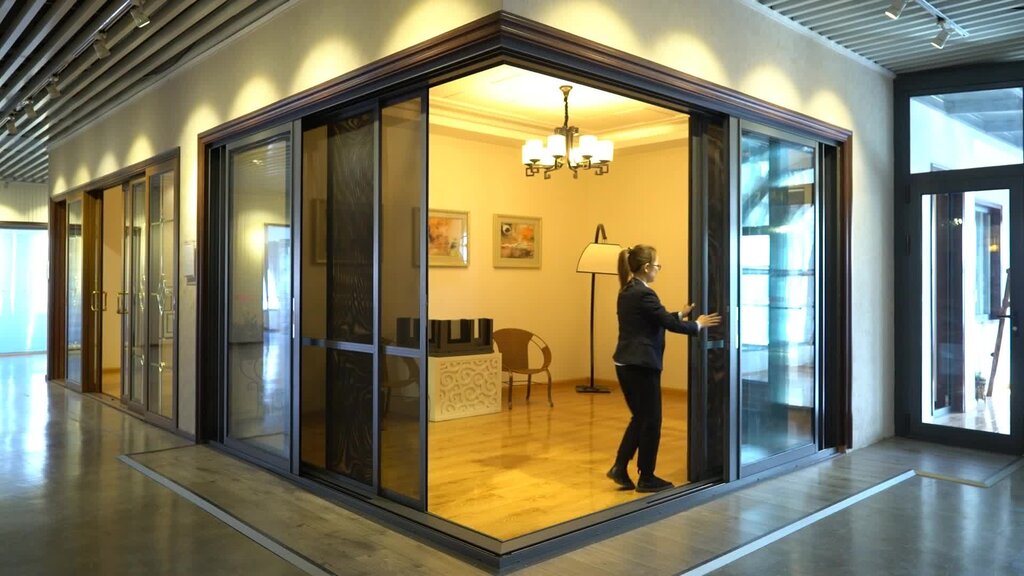 Corner sliding doors