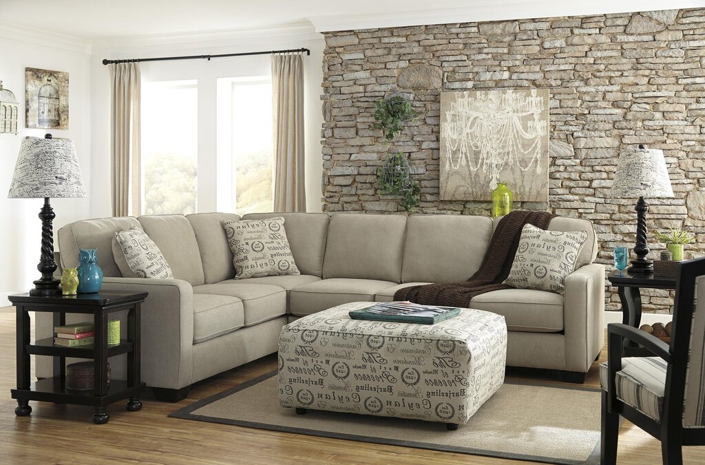 A corner sofa in a small living room