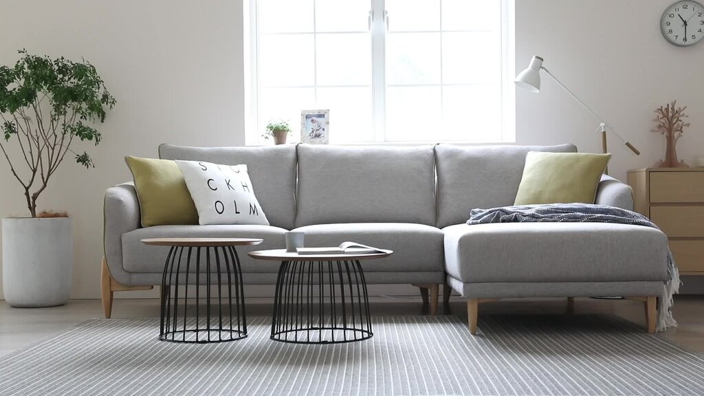 Corner sofa in Scandinavian style