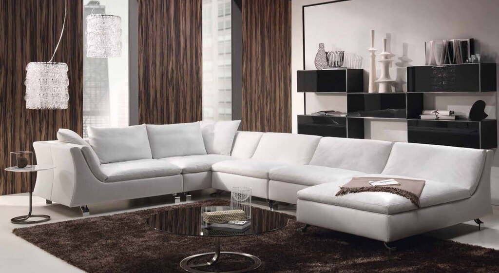 A corner sofa in a modern style