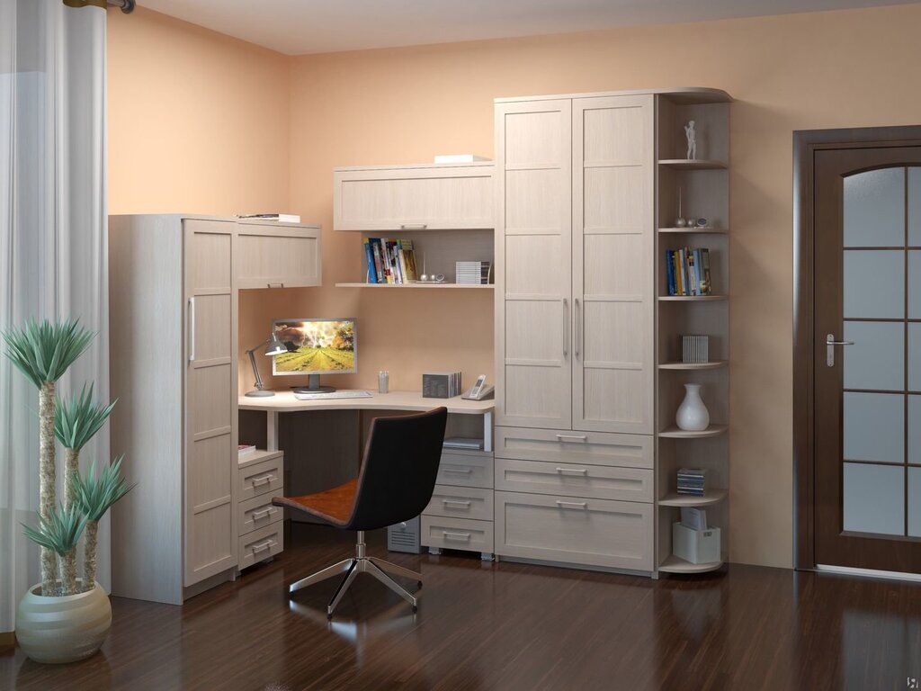 Corner cabinet with a workspace