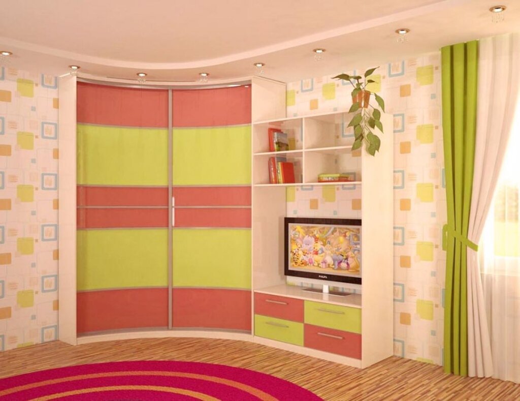 Corner wardrobe for a children's room