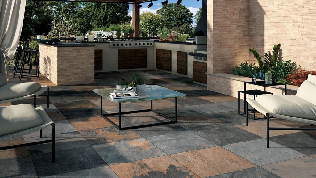 Outdoor tiles for the terrace 47 фото