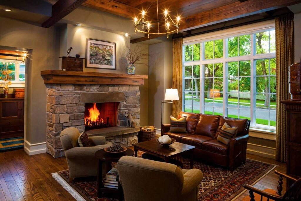 Cozy fireplace