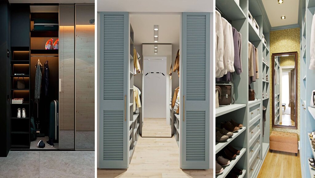 A narrow door to the wardrobe