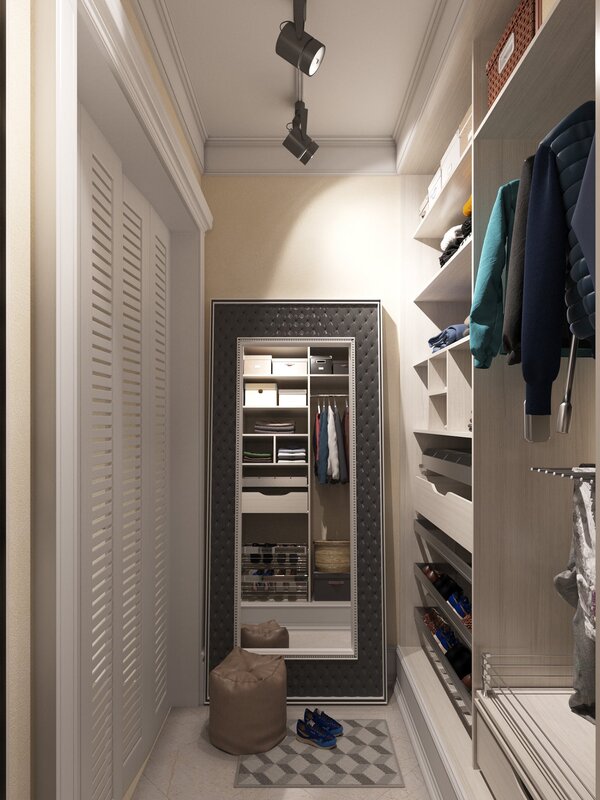 A narrow wardrobe in the hallway