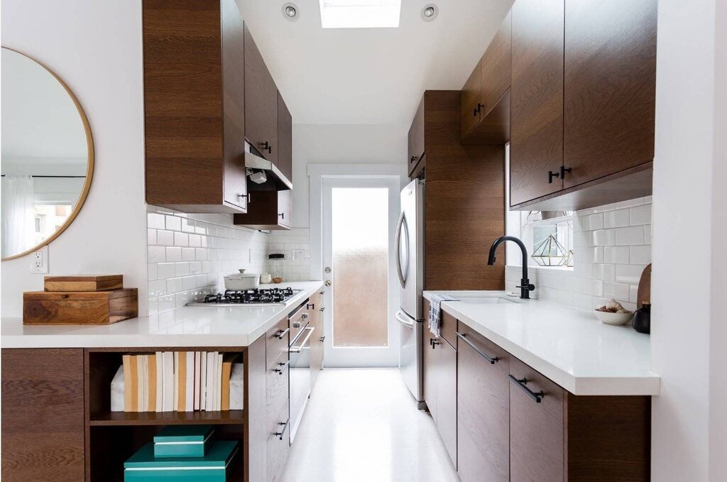 A narrow kitchen in a private house