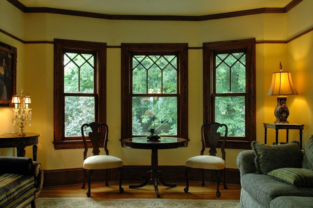 Narrow windows in a private house