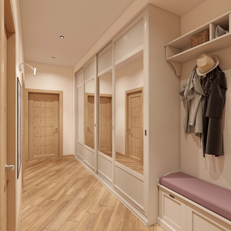 Narrow sliding wardrobe for the hallway