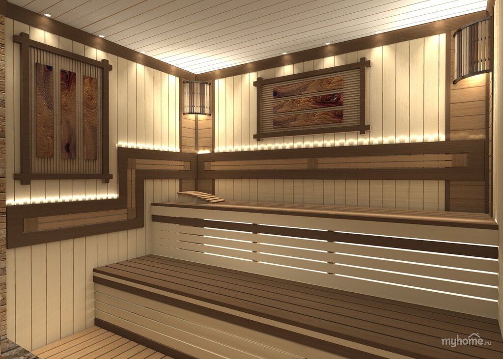 Linden paneling for the sauna