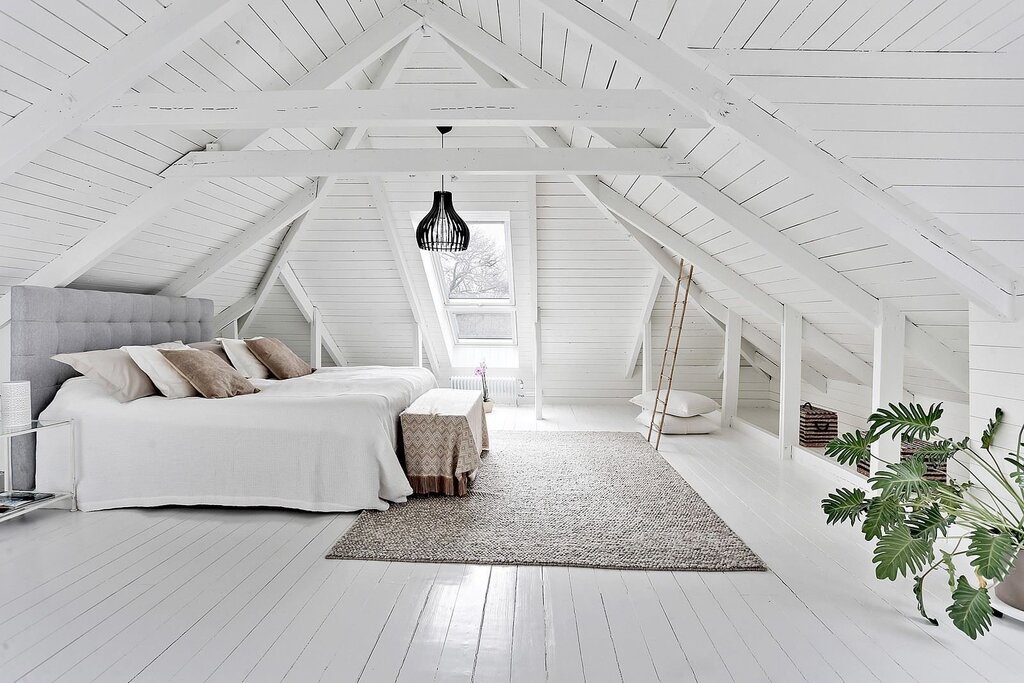 Clapboard on the attic floor