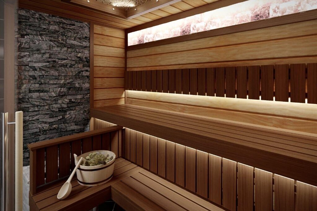 Alder paneling for a sauna