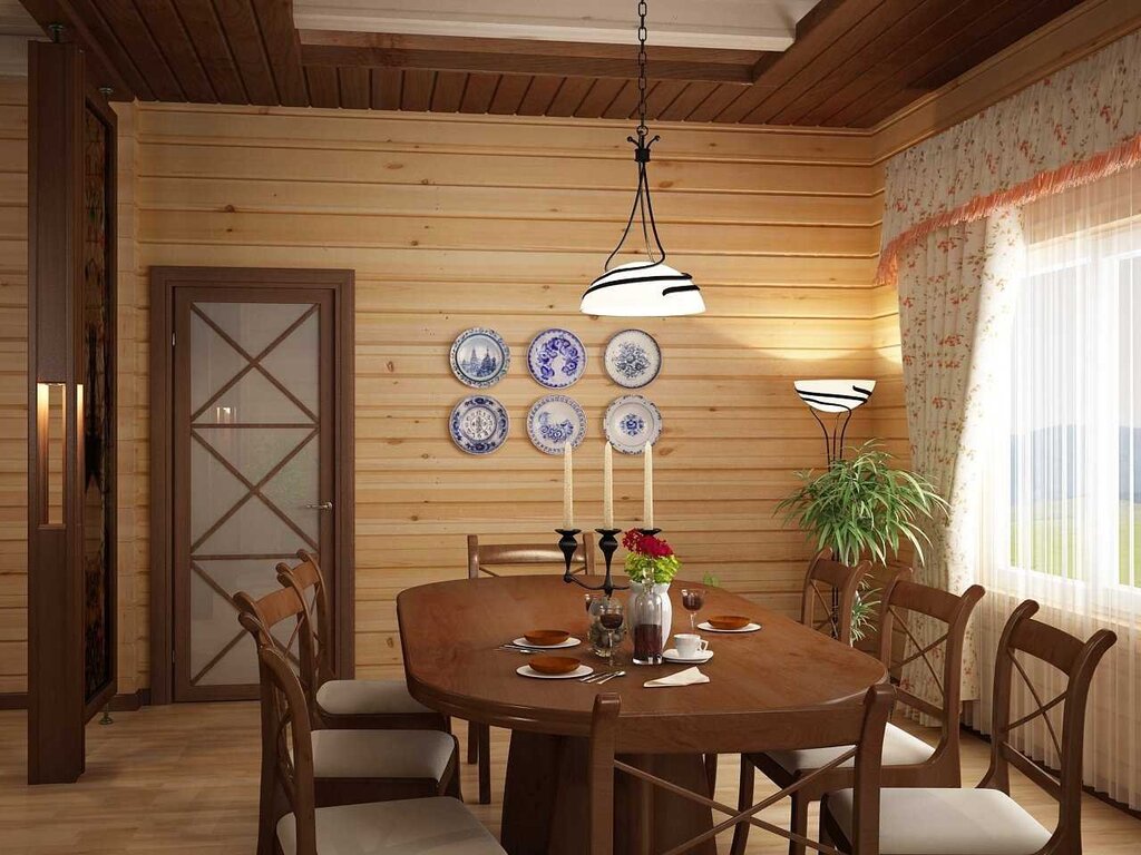 Wall paneling in kitchen interior