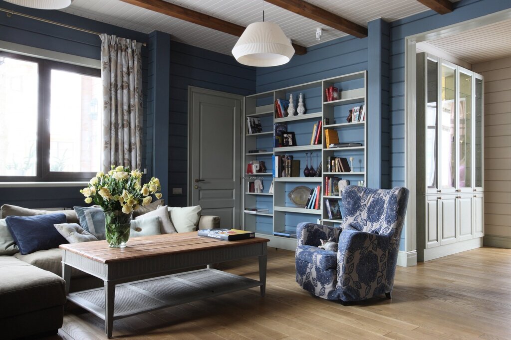 Wall paneling in the interior of a country house