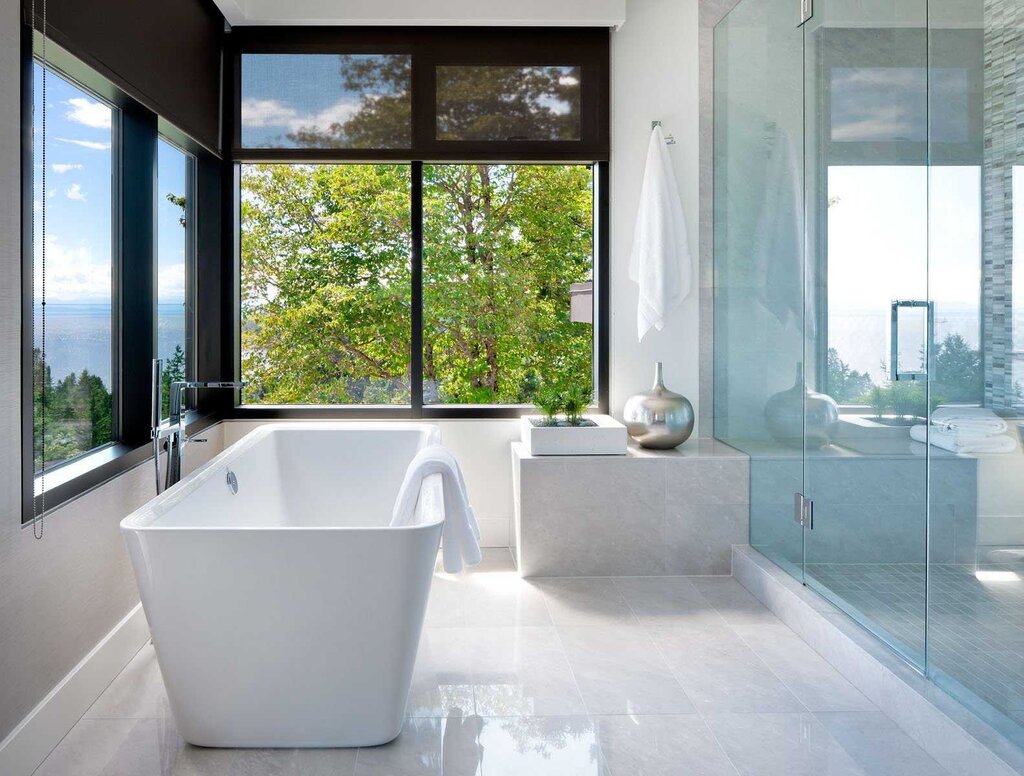 A bath with a window