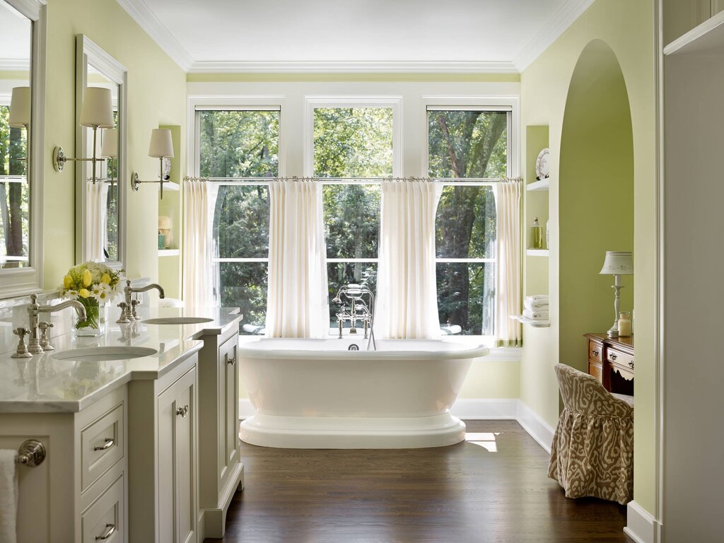 A bathroom with a window in a private house