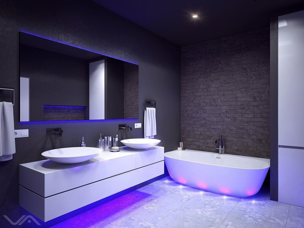 Bathtub with lighting