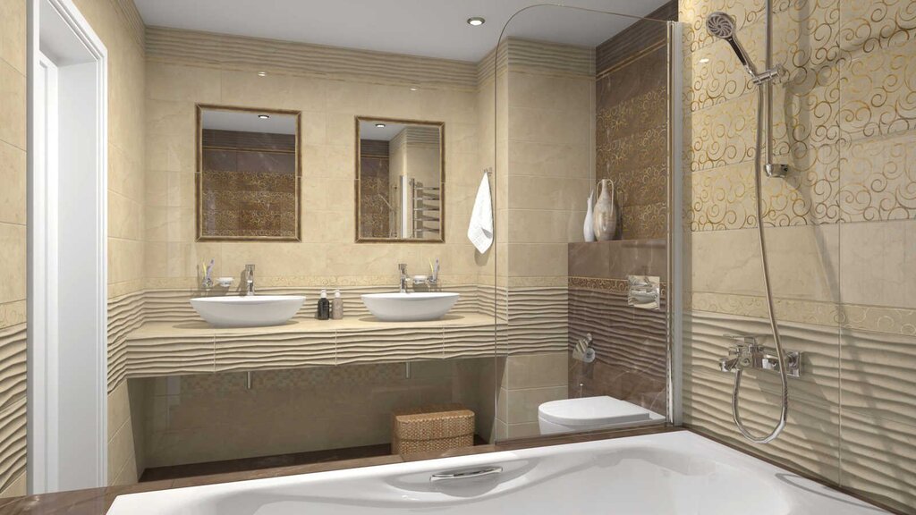 Beige-colored bathtub