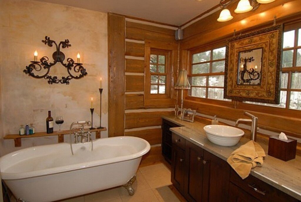 Bathtub in a country house