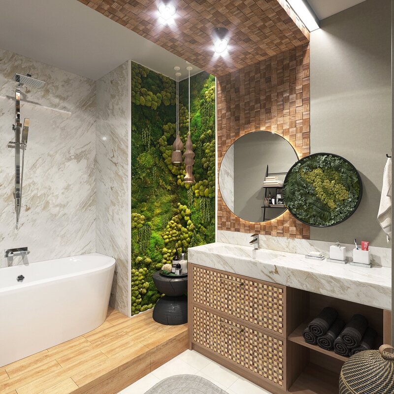 Eco-style bathroom 15 фото