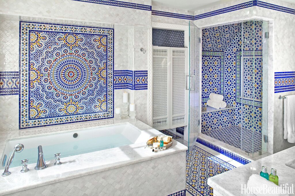 A Moroccan-style bathroom