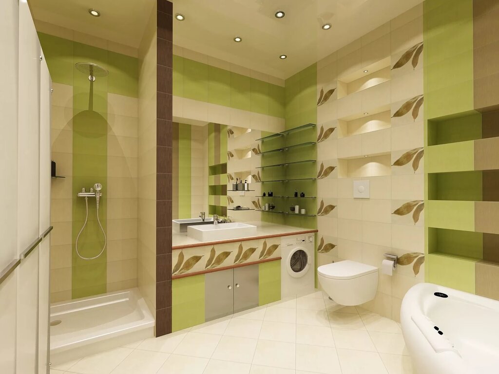 A bathtub in olive color 32 фото