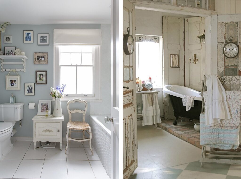 A shabby chic style bathroom