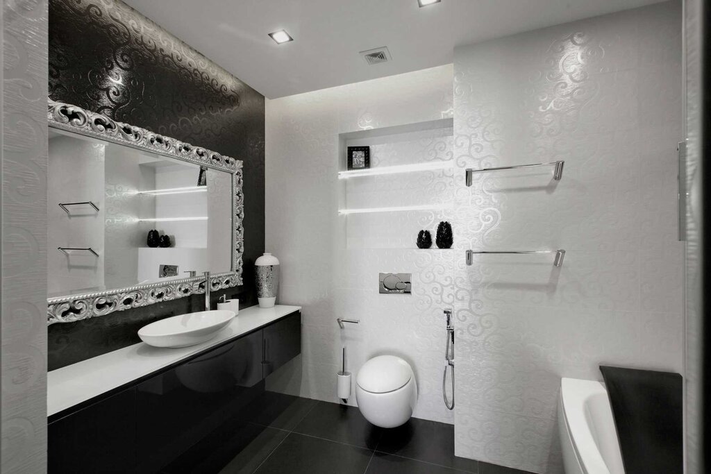 The bathroom in white tones