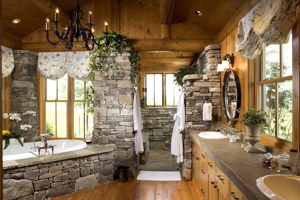 The bathroom in the country house