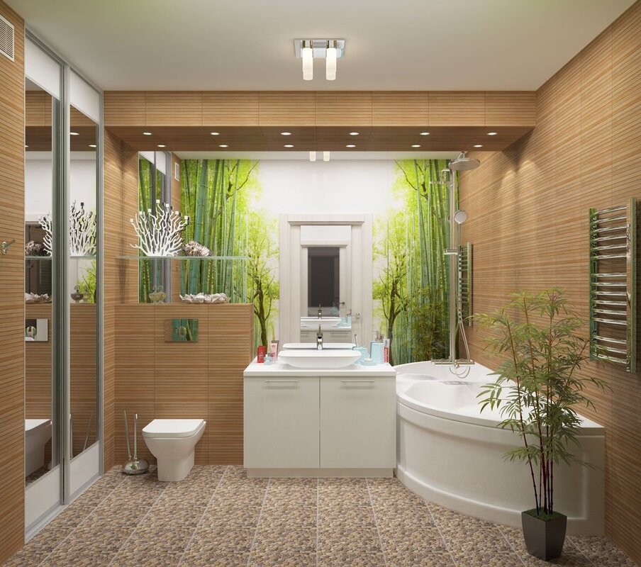 A bathroom in eco style