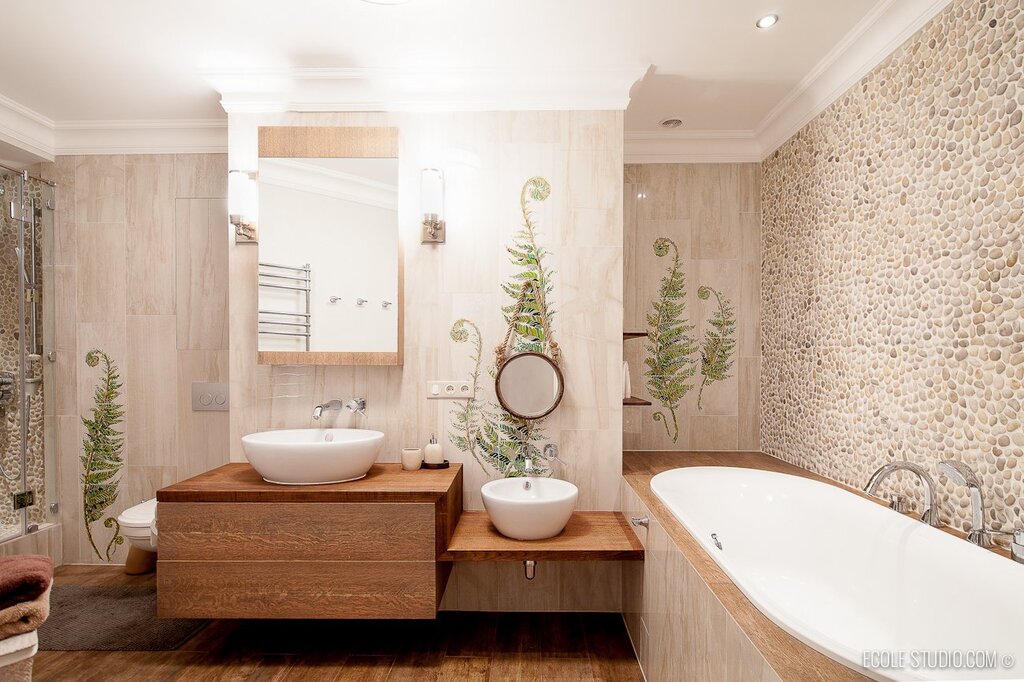 A bathroom in eco-style