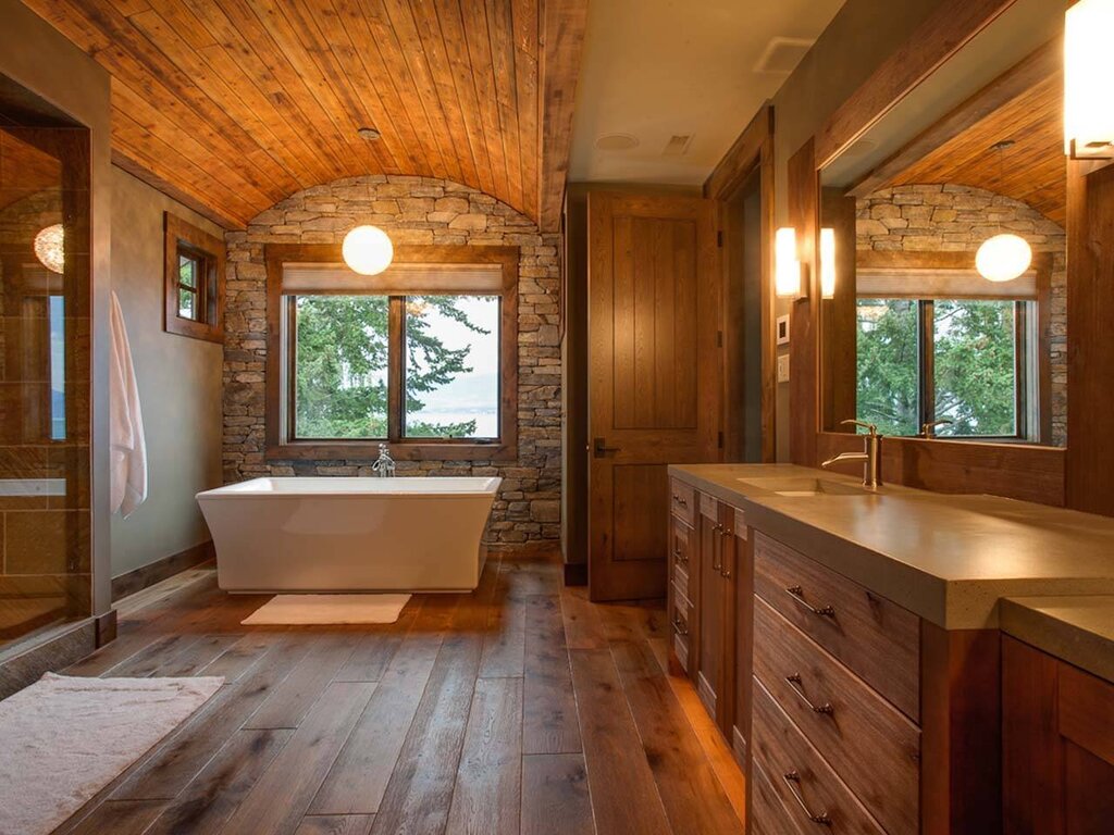 The bathroom in a frame house