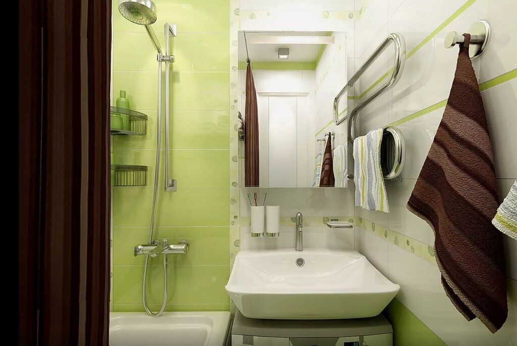 A bathroom in a small apartment