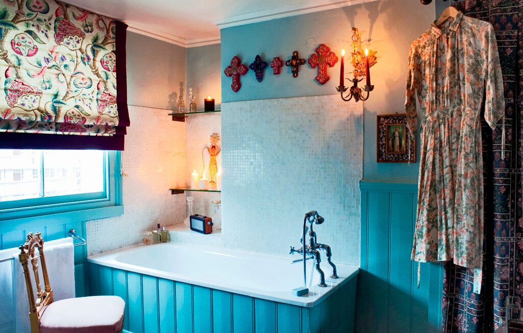 The bathroom in boho style