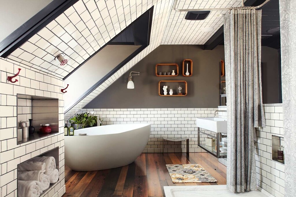 Bathroom in brick style