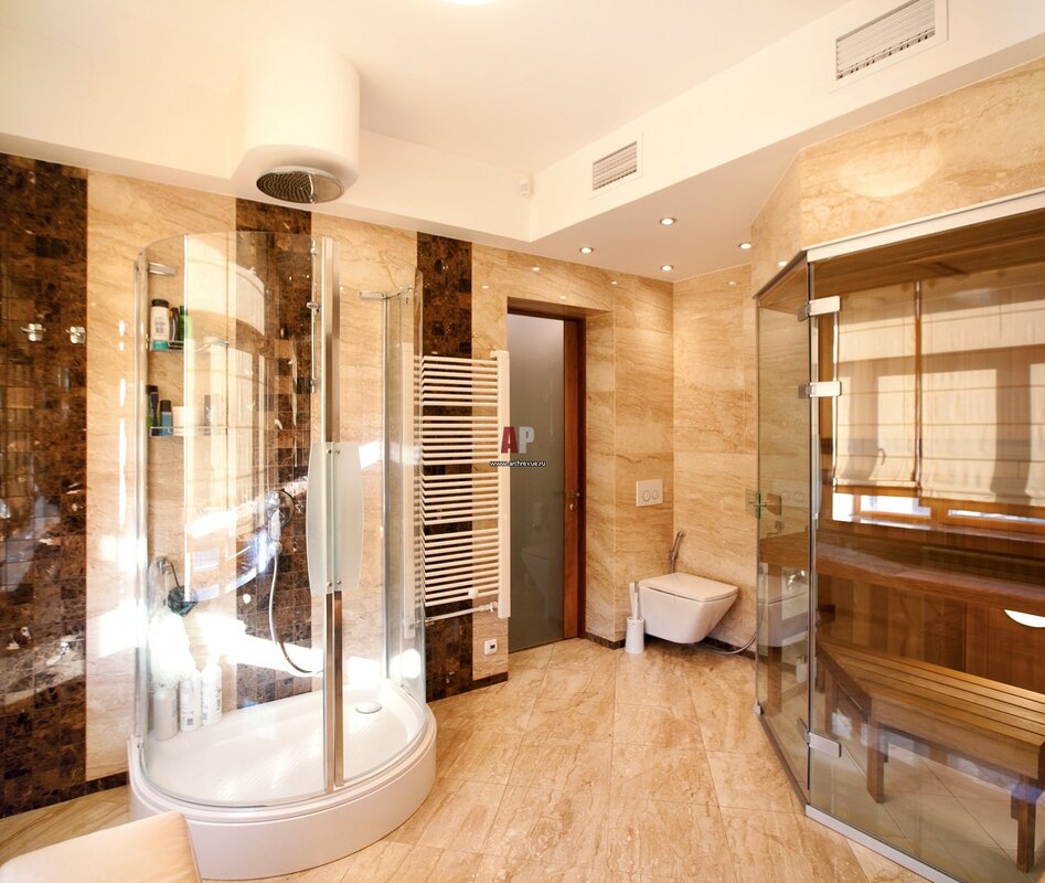 Bathroom with sauna