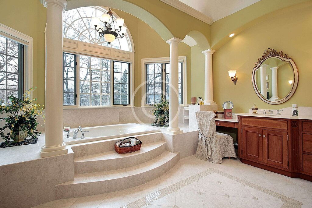 Bathroom with steps