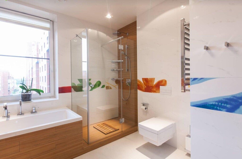 Bathroom combined with a shower