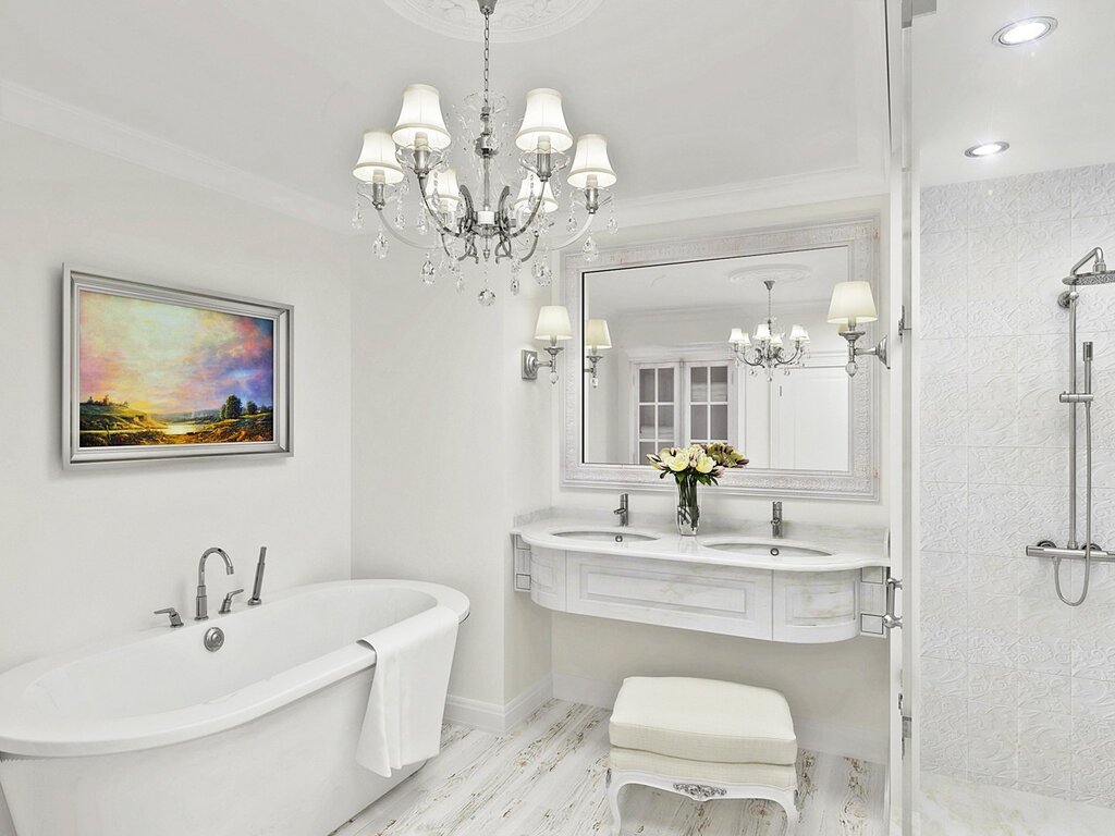 The bathroom in white style