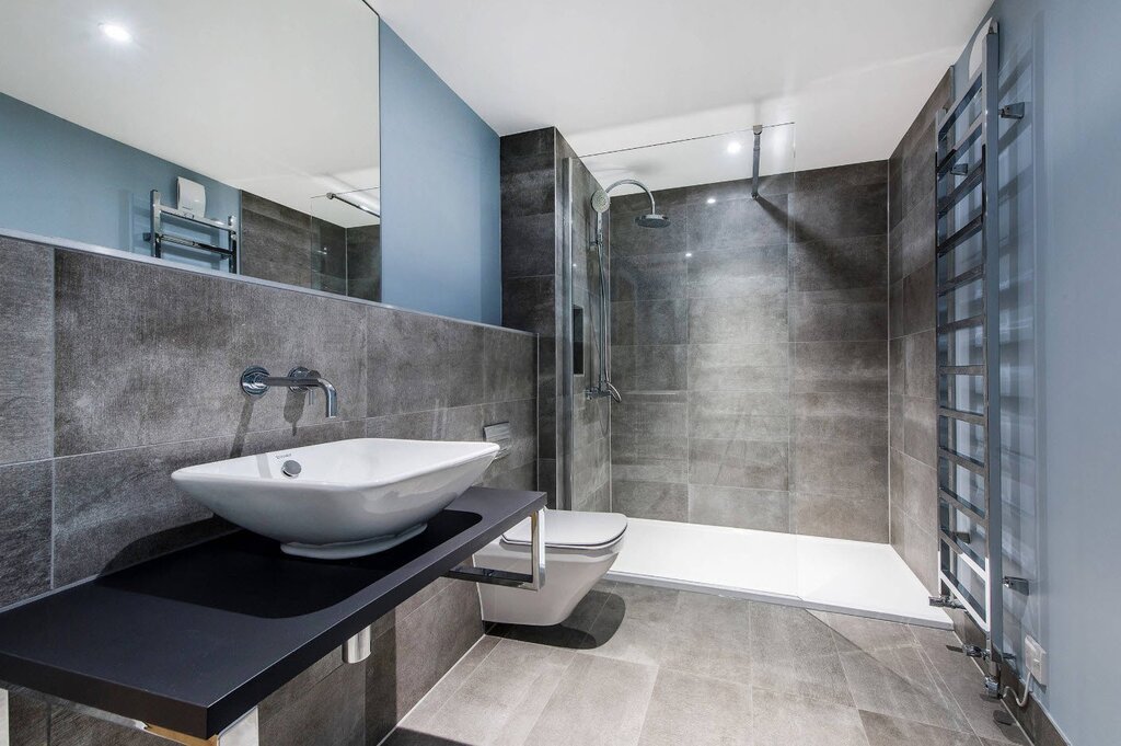 Bathroom in gray style