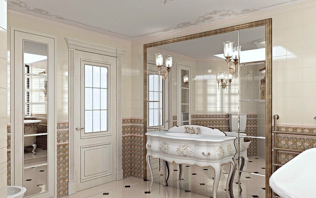 A bathroom in neoclassical style