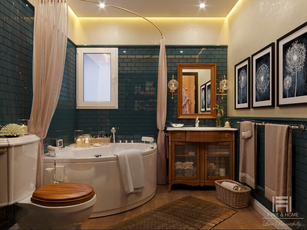 A retro-style bathroom