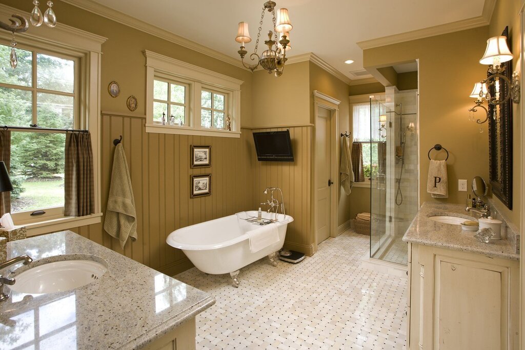 The bathroom in the country house