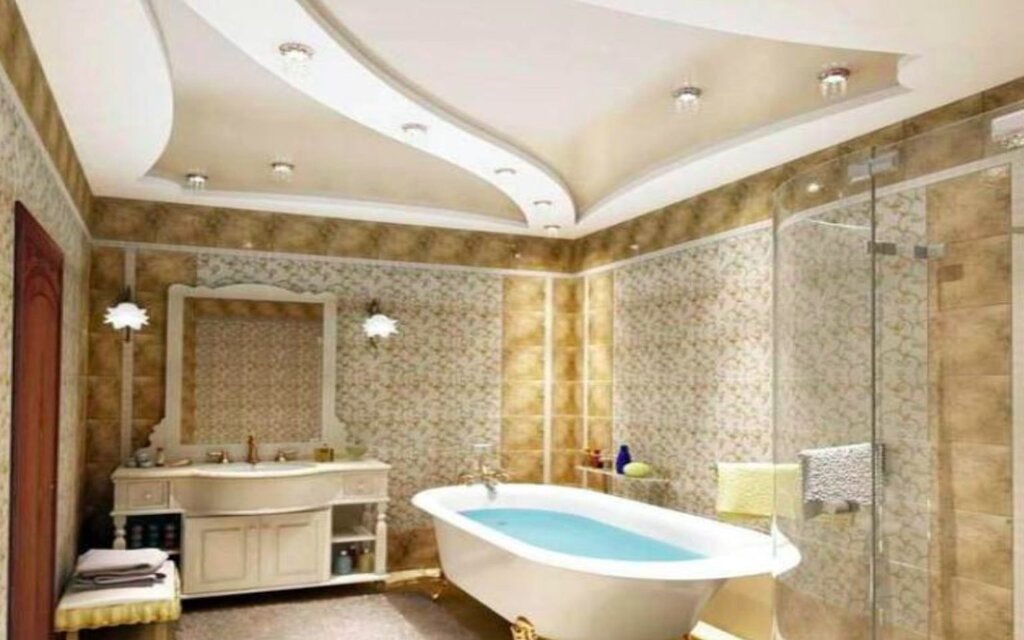 Options for the ceiling in the bathroom