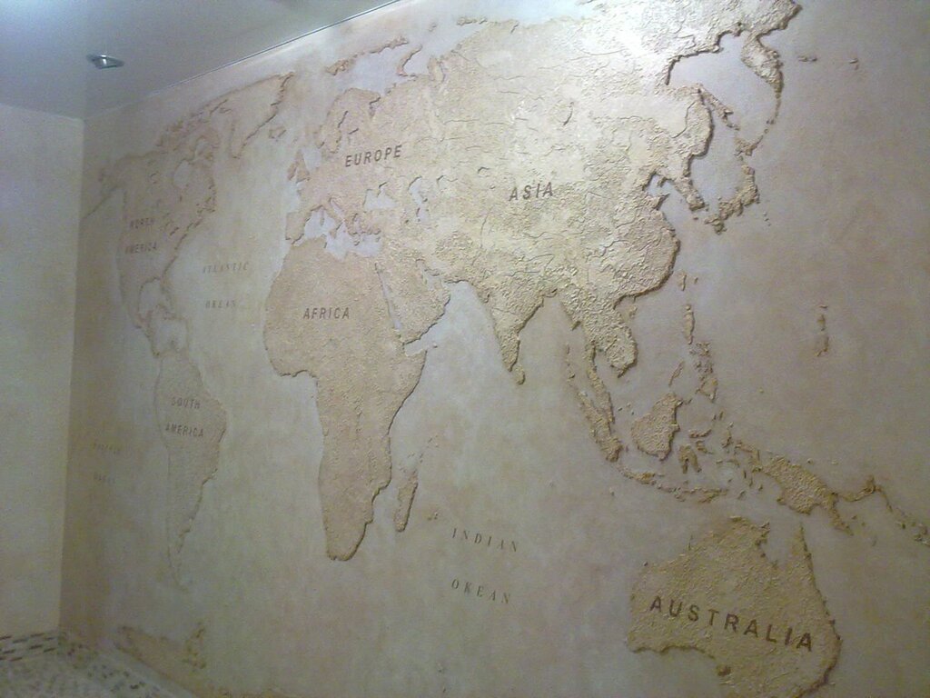 Venetian plaster world map