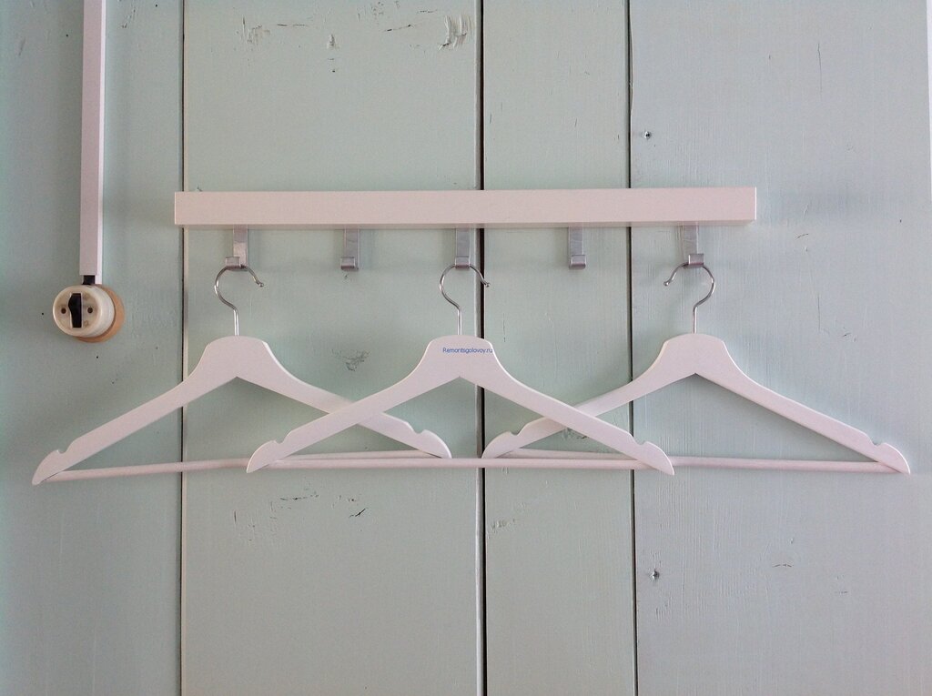 A hanger for hangers in the hallway